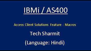 IBMi AS400  Macros in as400 rpgle programming tutorial  as400 tutorial for beginners in Hindi [upl. by Eelrak]