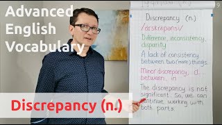 Discrepancy n  Advanced English Vocabulary  One Minute Videos [upl. by Aisauqal]