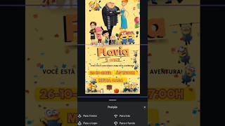 Como Criar Convite Digital Minions no Canva  canva canvatutorial canvadesigner convite [upl. by Obe847]