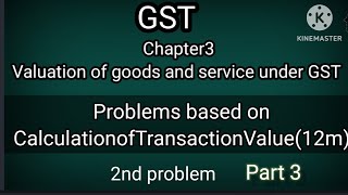 5th sem bcom Ch3 Valuation of goods and services under GST Problems on Transaction value 12m2nd [upl. by Myrwyn788]