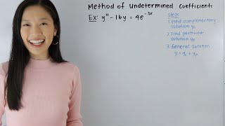 Method of undetermined coefficients  2nd order differential equations gx  exponential [upl. by Fulton]