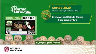 SORTEO SUPERIOR NO 2820 Celebrando el 5 de septiembre Creación del Estado Mayor [upl. by Zirtaeb]