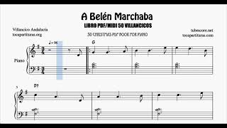 13 A Belén Marchaba Partitura de Piano Fácil Acordes Básicos Principiantes Villancico [upl. by Yrrol799]