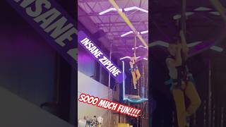 INSANE ZIP LINE zipline trampolineparks family adventure exciting 😊 [upl. by Mcloughlin241]