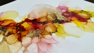 Alcohol Ink and Pigment Powder  Abstract Fluid Art Painting 130 [upl. by Aiym18]