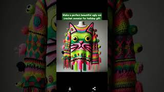 Make a perfect beautiful ugly cat crochet sweater for holiday gift yarnaholic [upl. by Rutter]