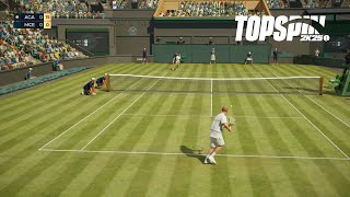 Top Spin 2K25  COURT LEVEL VIEW  John McEnroe Vs Andre Agassi  Wimbledon PS5 [upl. by Richmal749]