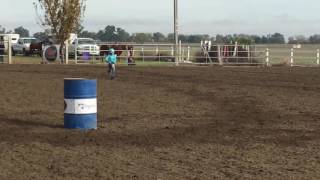 Danika barrel racing her stick horse Spotty Dottie [upl. by Violeta]