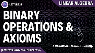 Lec22 Binary Operations amp Axioms  Linear Algebra [upl. by Nnahs]