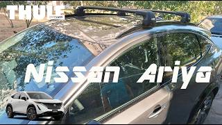 Roof rack bar with flush railing Thule Edge Wingbar Nissan Ariya [upl. by Annaed554]