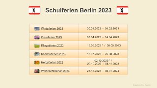 Schulferien Berlin 2023 [upl. by Salis]