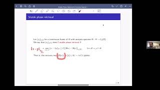 77 Dan Freeman Stable phase retrieval in function spaces part I [upl. by Breskin]