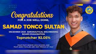 FEATI University produces another Topnotcher in the Aeronautical Engineering Board Exam [upl. by Gemperle]