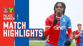 THREE GOALS IN FOUR MINUTES 🤯  Palace 31 Norwich  U18 Highlights [upl. by Nettirb]