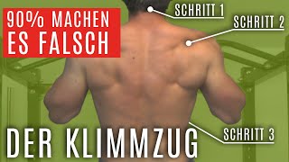 Klimmzug Technik – Klimmzüge richtig machen – Lernen für Anfänger [upl. by Melicent]