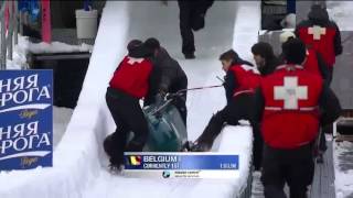 Belgian bobsled crashed [upl. by Faubert]