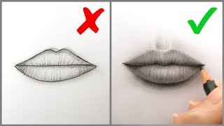 Donts amp Dos How to Draw Realistic Lips Mouth – Easy Step by Step Tutorial for Beginners 2019 [upl. by Halullat85]