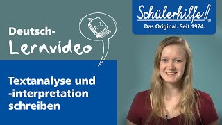 Textanalyse amp interpretation schreiben 🎓 Schülerhilfe Lernvideo Deutsch [upl. by Nileve]