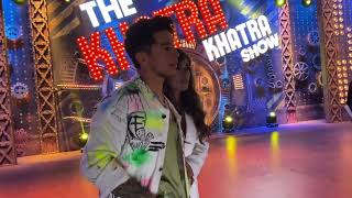 Pratik Sehajpal amp Aakasha Song promotion Khatra khatra show pratiksehajpal akasha [upl. by Yadroc]