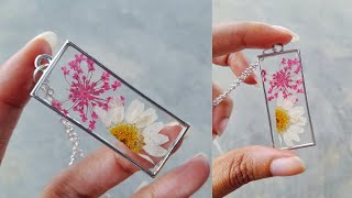 Dried flower resin pendant diy [upl. by Ynetruoc]