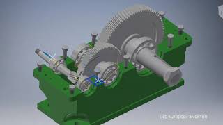 Gear box simulation  Autodesk Inventor 2017 [upl. by Udenihc]