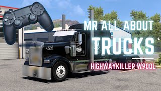 Highway Killer W900 Signature 600 Cummins Day\Rainy Night Run American Truck Simulator  ATS [upl. by Winebaum]