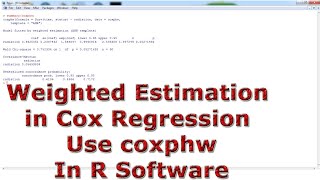 Weighted Estimation in Cox Regression Use coxphw With In R Software [upl. by Millham]