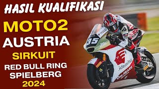 HASIL KUALIFIKASI MOTO2 AUSTRIA RED BULL RING SPIELBERG 2024 LATIHAN BEBAS MOTOGP HASIL MOTOGP [upl. by Lunsford]