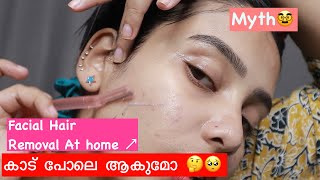 കാട് പോലെ ആകുമോ 🤔🥺 How to Remove Facial Hair At home  Painless Hair removal  Glamyganga [upl. by Nereus]