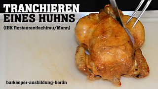 Tranchieren eines Huhns IHK Restaurantfachfraumann [upl. by Mason440]