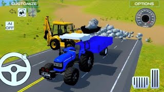 Drive JCB amp Loading Stones on Tractor Trolly in Game  Android Gameplay [upl. by Thedrick212]