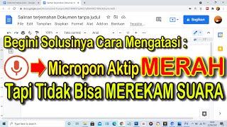 Cara seting Micropon Merah dan Aktip Tapi Tidak Bisa Merekam Suara  Dijamin Ampuh [upl. by Domini]