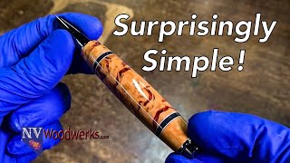 Segmented Madrone Burl and Resin Pen [upl. by Yrellav686]