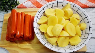 ALMOÇOJANTAR RÁPIDO  Receita com batata e salsicha  Receitas fáceis e rápidas [upl. by Norraf560]