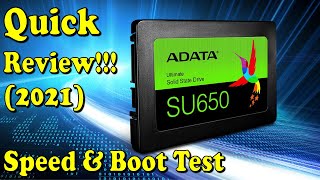 Adata SU650 Review  CrystalDiskMark amp Benchmark Test 2021 [upl. by Ettenowtna]