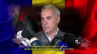 Declarația dlui Călin Georgescu imediat după exitpoll  24112024 [upl. by Fesoj]