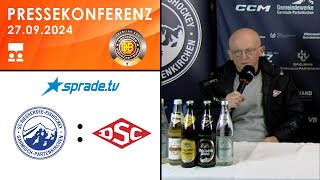 27092024  Pressekonferenz  SC Riessersee vs Deggendorfer SC [upl. by Yadrahc]