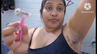 How to shave armpit hair with razor for girls🪒 [upl. by Keldah]