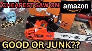 Cheapest 12 inch 25cc gas top handle chainsaw From AmazonGood or Junk [upl. by Danie]