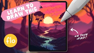 You Can Draw This Otherworldly Sunset in PROCREATE  Step by Step Procreate Tutorial [upl. by Cronin158]