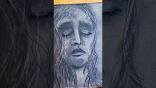 Sadness charcoal drawing art disfruto [upl. by Pilif]