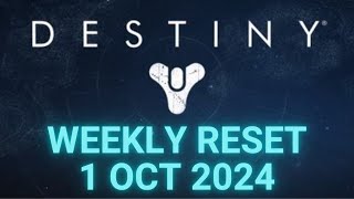 Destiny 1  Weekly Reset  Vendor and Faction Inventory Weapons and Loot 1 Oct 2024 Oct12024 [upl. by Ciapas560]