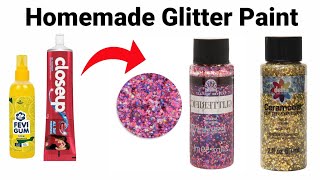 How to make Liquid glitter painthomemade Acrylic paint colourLava Glitter colourglitter paint [upl. by Yrtnahc714]