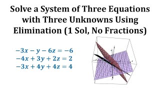 Resolver un sistema de tres ecuaciones con tres incógnitas una solución sin fracciones [upl. by Ramah]