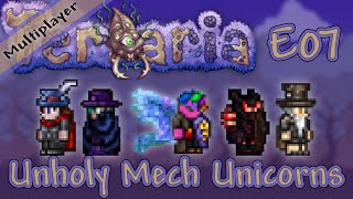 Terraria 13 Multiplayer Expert Mode  Ep 07  Unholy Mech Unicorns [upl. by Livesay608]