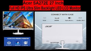 Acer 27 inch Ultra Slim Monitor Unboxing amp Review  Acer SA272E 27 Inch Monitor acer monitor [upl. by Reld]