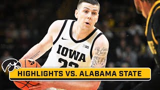 Alabama State at Iowa  Highlights  Big Ten Mens Basketball  Nov 10 2023 [upl. by Ynohtn]