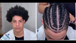 Trenzas pegadas en hombres  Le HaGo TrEnZas A Mi HeRmAnO [upl. by Sik]