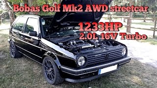 Brutal Golf Mk2 1233HP 16V Turbo Acceleration from Boba Motoring FULL VIDEO 2015 [upl. by Amlus]