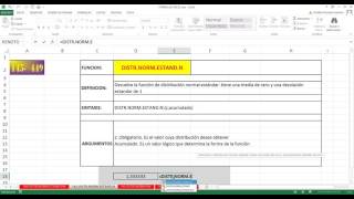Función DISTRNORMESTANDN Excel 2013 145 de 448 HD [upl. by Ail]